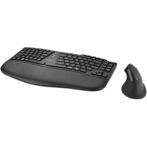 Kensington Pro Fit Ergo KM675 EQ Wireless Desktop Set - USB Type A Wireless Bluetooth/RF 2.40 GHz Keyboard - Black - USB T