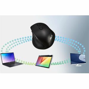 Asus ROG MW203-BK Mouse - Bluetooth/Radio Frequency - USB - Optical - 6 Button(s) - Black - 1 - Wireless - 10 m (393.70") 