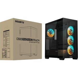 Gigabyte C500 PANORAMIC STEALTH Gaming Computer Case - Mini ITX, Micro ATX, ATX Motherboard Supported - Mid-tower - Temper