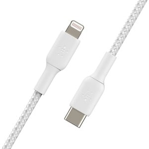 Belkin MFi Certified Braided Lightning to USB-C Charge and Sync Cable, 3.3 Feet / 1 Meters, White