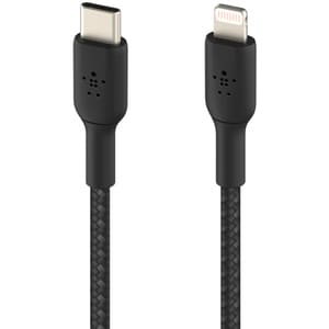 Belkin MFi Certified Braided Lightning to USB-C Charge and Sync Cable, 3.3 Feet / 1 Meters, Black