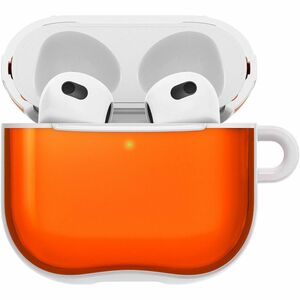 Spigen Classic C1 Charging Case Apple AirPods 4 - Tangerine - Polycarbonate Body - Carabiner Clip - 50.3 mm Height x 63 mm