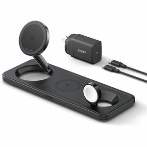 Anker MagGo 3 in 1 Wireless Charging Pad with Qi2 Black