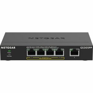 Netgear 300 GS305PP 5 Anschlüsse Ethernet-Switch - Gigabit-Ethernet - 10/100/1000Base-T - 2 Unterstützte Netzwerkschicht -