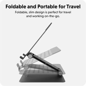 Hyper HyperSpace Ergonomic Adjustable Laptop Stand - Up to 16" Screen Support - 22" Height x 10.60" Width x 8.30" Depth - 