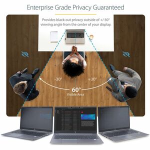 StarTech.com Plastic Anti-glare Privacy Screen Filter for Dell, Acer, HP - Black, Transparent - 1 Each - TAA Compliant - F