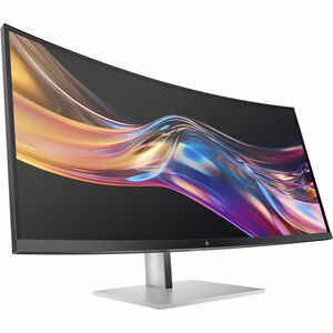 HP 738pu 38" Class WQHD+ Curved Screen LED Monitor - 21:9 - 95.3 cm (37.5") Viewable - In-plane Switching (IPS) Black Tech