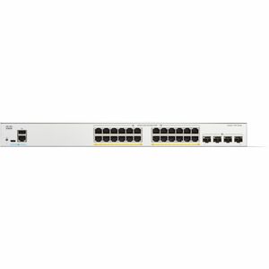 Cisco Switch Catalyst 1200, 24 puertos Gigabit Ethernet, PoE+ con 195W totales, 4 puertos SFP+ (4x 1G/10G), Incluye cable 