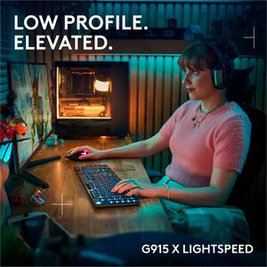 Logitech G915 X LIGHTSPEED Low-Profile Wireless Gaming Keyboard, Double-Shot PBT Keycaps, Fully Programmable Keys, RGB Bac