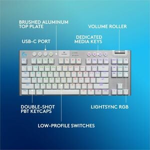 Logitech G915 X LIGHTSPEED TKL Low-Profile Wireless Gaming Keyboard, Double-Shot PBT Keycaps, Fully Programmable Keys, RGB