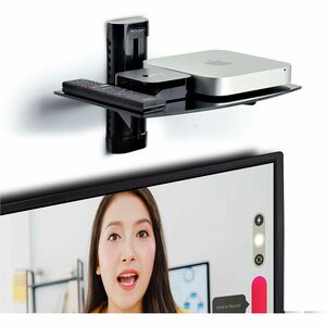 StarTech.com Floating Wall-Mounted AV Shelf, Adjustable Height Shelf For Under TV A/V Equipment, Black Tempered Glass Shel