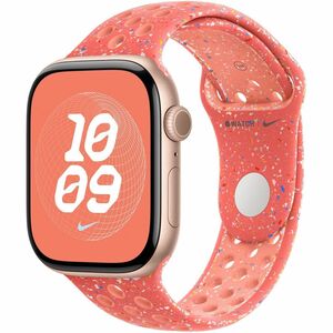 Bracelet pour Smartwatch Apple Réglable - 1 - Moyen (M)/Grand (L) - À clou et passant avec - Orange - Aluminium, Fluoroéla