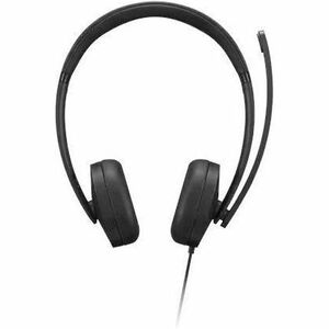 Lenovo Wired On-ear, Over-the-head Stereo Headset - Black - Binaural - 32 Ohm - 20 Hz to 20 kHz - 100 cm Cable - USB Type A