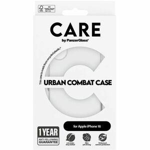 CARE Urban Combat Case for Apple iPhone 16 Smartphone - Transparent - Drop Resistant, Scratch Resistant, Shock Resistant, 