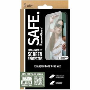 Safe Glass Screen Protector for Apple iPhone 16 Pro Max - Crystal Clear - For OLED iPhone 16 Pro Max - Scratch Resistant, 