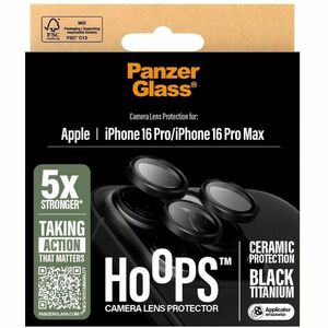 PanzerGlass Hoops Camera Lens Protector - Black Titanium - Ceramic Glass