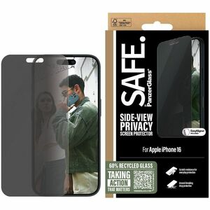 Safe Glass Privacy Screen Protector for iPhone 15, Apple iPhone 16 - For OLED iPhone 15, iPhone 16 - Smudge Proof, Fingerp