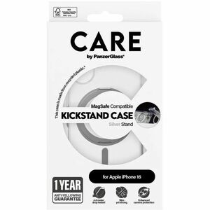 CARE Case for Apple iPhone 16 Smartphone - Transparent, Silver - Drop Resistant, Yellowing Resistant, Scratch Resistant, S