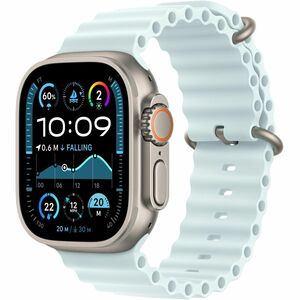 Apple Adjustable Smartwatch Band - 1 - Ocean Design - One Size - Loop Attachment - Ice Blue - Titanium, Fluoroelastomer
