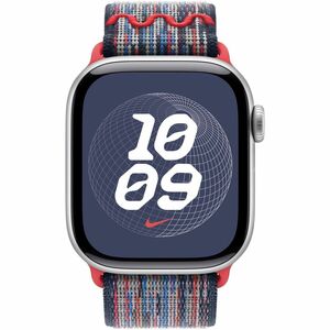 Apple Adjustable Smartwatch Band - 1 - One Size - Hook & Loop Attachment - Blue, Red - Woven Nylon, Nylon Weave