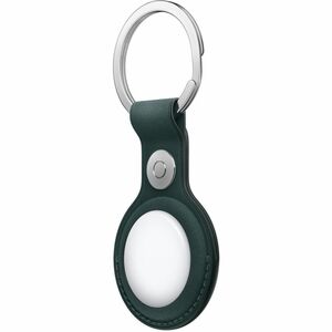 Apple AirTag Asset Tracking Tag Holder - Micro Twill, Stainless Steel - Dark Green - Key Ring