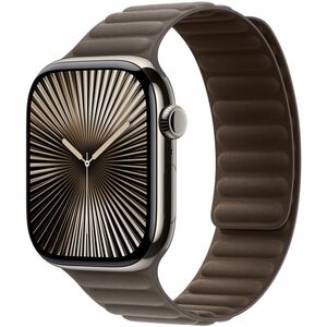 Apple Adjustable Smartwatch Band - 1 - Small (S)/Medium (M) - Link Attachment - Dark Taupe - FineWoven, Polyester