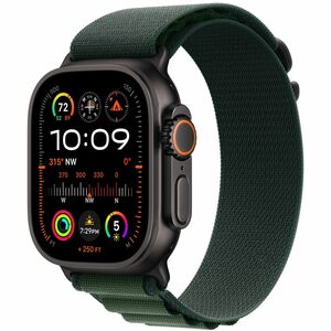 Apple Adjustable Smartwatch Band - 1 - Alpine Design - Large (L) - Hook & Loop Attachment - Dark Green - Woven, Titanium, 