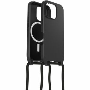 OtterBox React Carrying Case Apple iPhone 16 Pro Smartphone - Black - Drop Resistant - Plastic, Nylon Body - Neck Strap, S