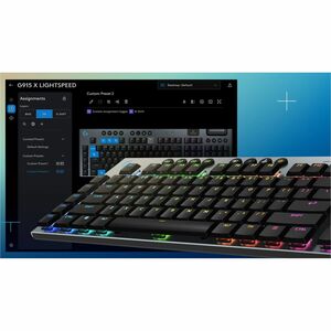 Logitech G G915 X LIGHTSPEED Gaming Keyboard - Wired/Wireless Connectivity - USB Type C Interface - RGB LED - German - QWE