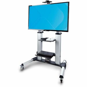 StarTech.com TV Rollwagen/Ständer mit Rollen, TV bis 100 Zoll/100kg, Höhenverstellbare TV Halterung/TV Standfuß/Mobiler Fe