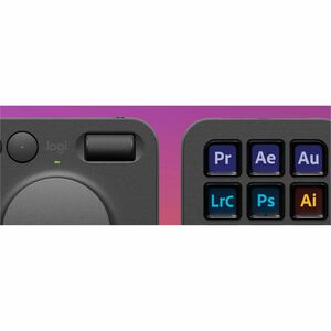 Logitech MX Creative Console Keypad & Dial - USB Type C Cable Keypad - Keyboard/Keypad Color: Graphite - Wireless Bluetoot
