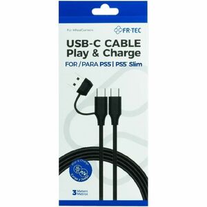 FR-TEC 3 m USB/USB-C Data Transfer Cable - Cable for Gaming Console, Gaming Controller, Smartphone - First End: 1 x USB Ty