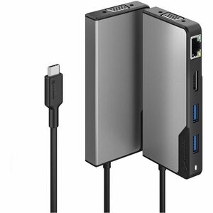 Alogic Fusion MAX USB-Typ C Docking Station für Notebook, Projektor, Tablet, Desktop-PC, Monitor, TV, Smartphone - 100 W -
