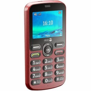 Doro 1881 Feature Phone - QVGA 320 x 240 - 17 MB RAM - Mocor RTOS - 4G - Red - Bar - UNISOC T107 SoC - SIM-free - 1000 mAh