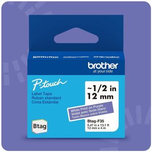 Etikettenband Brother P-touch - 12 mm Breite x 4 m Länge - Lila - Nein - Temperaturbeständig, Verblassungsresistent, Geeig