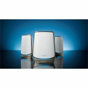 Netgear Orbi RBK863SB Wi-Fi 6 IEEE 802.11 a/b/g/n/ac/ax Ethernet Wireless Router - Tri Band - 2.40 GHz ISM Band - 5 GHz UN