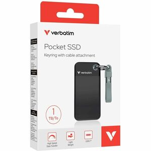 Verbatim Pocket 1 TB Portable Rugged Solid State Drive - M.2 External - Black, Red - Desktop PC, Notebook Device Supported