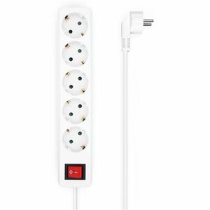 BASE MULTIPLE 5 SWITCH SOCKETS 3X1.5MM2 WHITE 1.4M