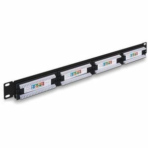 24-PORT PATCH PANEL RJ45 CAT.5E UTP 19 1U DUAL IDC BLACK