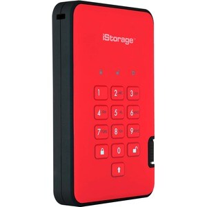 SSD Portable iStorage diskAshur2 - Externe - 512 Go - Rouge Ardent - Conforme aux normes TAA - Client Léger Appareil compa