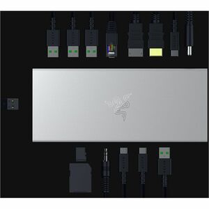 Station d'accueil Razer USB Type C - Lecteur de carte mémoire - SD, microSD - Mercure, Aluminium - 2 Écrans supportées - 4