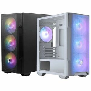 MSI MAG FORGE M100R - Tower - White - Tempered Glass, Mesh - 4 x 120mm Fan(s) Installed - Micro ATX, Mini ITX Motherboard 