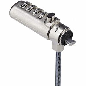 StarTech.com SNBLC4D-LAPTOP-LOCK. Produktfarbe: Schwarz, Silber, Best uses: Laptop, Lock type: Zahlenschloss. Kabellänge: 