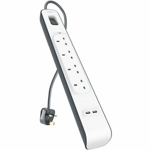 Belkin 4 Outlets Surge Protector 2m cord with 2 x 2.4A Shared USB Charging