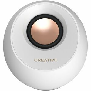 Creative Pebble Pro 2.0 Portable Bluetooth Speaker System - 10 W RMS - White - Desktop - 80 Hz to 20 kHz - Headphone
