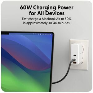 Câble pour transfert de données Hyper HyperJuice HJ4011BKGL - 1,50 m USB-C - Cable for Périphérique USB, MacBook, PC, Ordi