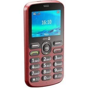 Téléphone portable standard Doro 1880 17 Mo - Écran - Écran QVGA 320 x 240 - Mocor RTOS - Rouge - Barre - 1 Support de SIM