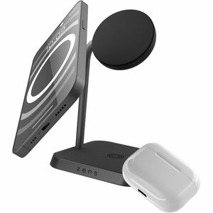 Base d'appoggio Zens - Wireless per iPhone, AirPods, iPhone 12 - 2 Alloggiamento - Qi - Compatibilita carica - Nero