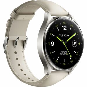 Xiaomi WATCH 2 Smart Watch - Titanium Grey Body Color - White Band Color - Aluminium Alloy Case Material - Leather Band Ma