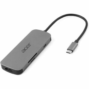 Acer USB-Typ C Docking Station - Ladefunktion - Speicherkartenleser - SD, microSD - Silber - Tragbar - 4K @ 60Hz, 4K - 384
